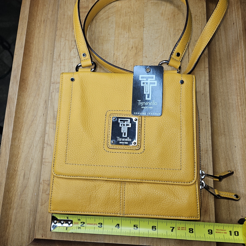 Tignanello Yellow Leather Crossbody Bag